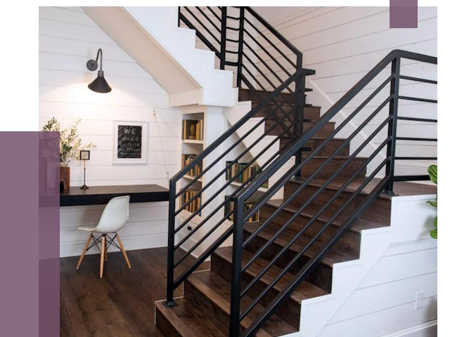 Перила для лестницы в доме в Клинцах от 7537 руб. — ПРОЛЁТ-Клы