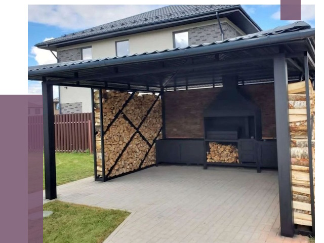 Навесы для барбекю в Клинцах от 12943 руб. под ключ | ПРОЛЁТ-Клы