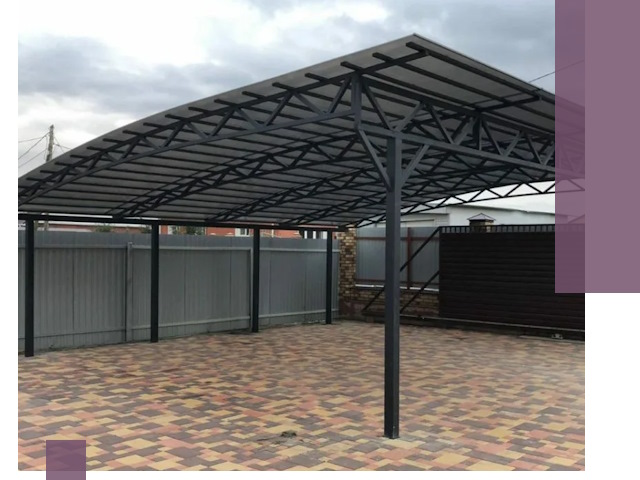 Металлические навесы под ключ в Клинцах — изготовление и монтаж