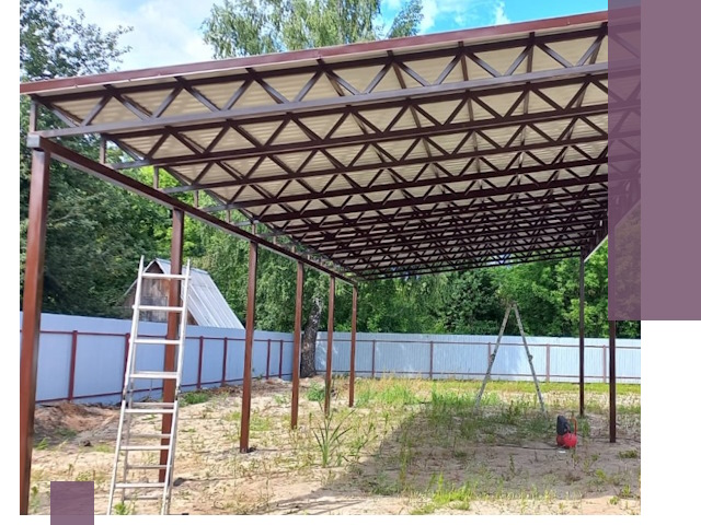 Односкатные навесы под ключ в Клинцах — изготовление и монтаж