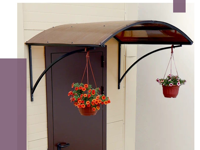 Козырьки над входом в Клинцах от 15074 руб.  | ПРОЛЁТ-Клы