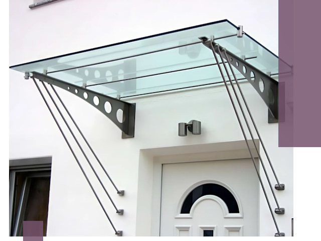 Козырьки над входом под ключ в Клинцах — изготовление и монтаж