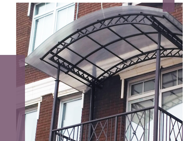 Козырьки над балконом в Клинцах от 8785 руб.  | ПРОЛЁТ-Клы