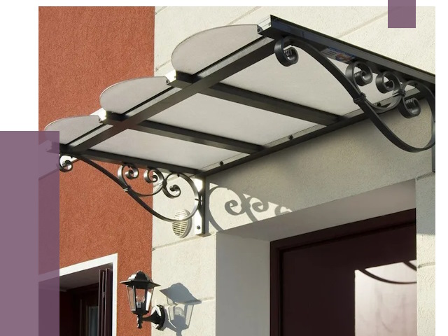 Односкатные козырьки в Клинцах от 8525 руб.  | ПРОЛЁТ-Клы