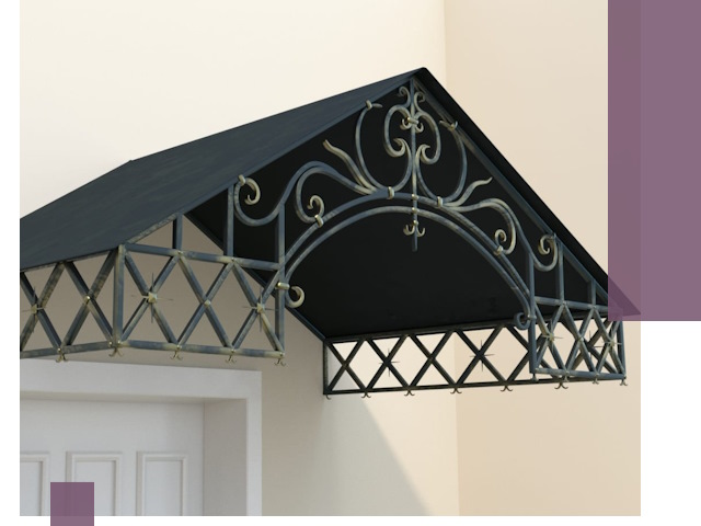 Двускатные металлические козырьки под ключ в Клинцах